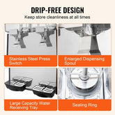 Commercial Beverage Dispenser, 2 Tanks 18 L / 19 QT Per Tank Juice Dispenser, 370W Stainless Steel Ice Tea Drink Machine with 45°F-54°F Cooling Temperature, for Cold Drink Restaurant Bar Party